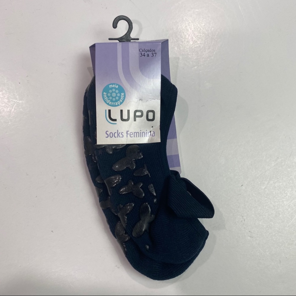 Lupo Pilates sock size medium navy blue New